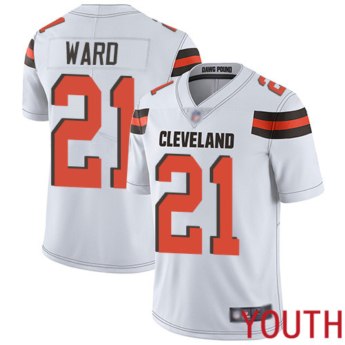 Cleveland Browns Denzel Ward Youth White Limited Jersey #21 NFL Football Road Vapor Untouchable